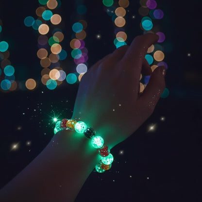 Handmade Glow-in-the-Dark Beaded Bracelet, Luminous Wrist Accessory, Fashion Bracelet for Women, Ideal Gift for Night Events, Parties & Birthdays