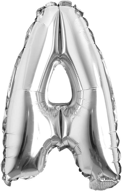 16" inch Single Silver Alphabet Letter number Balloons Aluminum Hanging Foil Film Balloon Wedding Birthday party decoration banner Air Mylar Balloons (16 inch Silver 0)