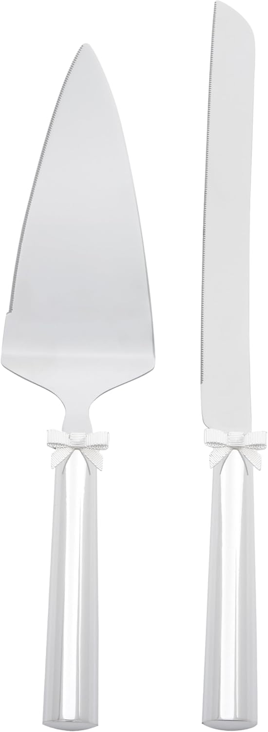 Kate Spade New York Grace Avenue 2-Piece Dessert Set, 1.45 LB, Metallic, Silver Plated