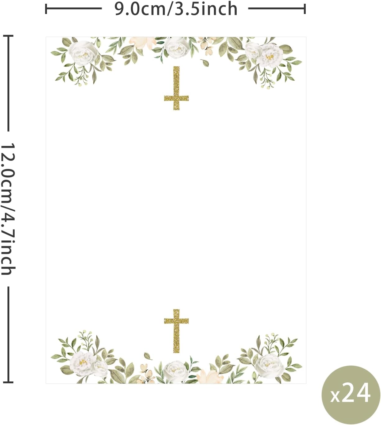 24 Pcs Baptism Place Cards, Baptism Themed Buffet Food Labels and Tent Name Cards for Newborn Baby Shower Party Table Setting Decorations Supplies (White)