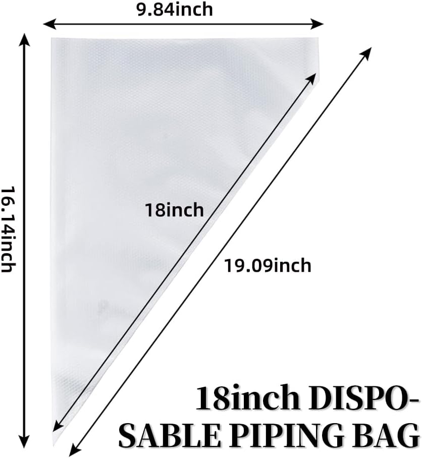 24 Inch Disposable Large Piping Bags,100 PACK Extra Large Thick Pastry Bags with 6 Bag Ties, Thickened Icing Bags,Cake Decorating Bags,Frosting Bags for Cake Decorating Cream Frosting