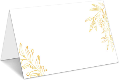 Eucalyptus Leaves Place Cards, Greenery Name Cards for Table Setting, Tented Food Setting Cards for Bridal Shower, Wedding, Baby Showers, Reserved Table Signs, 25 Pack Birthday Party Decorations -10