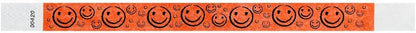500 WristCo Yellow Smiley Face Tyvek Wristbands for Events - ¾” x 10” - Waterproof Recyclable Comfortable Tear Resistant Paper Bracelets Wrist Bands for Concerts Festivals Admission Party
