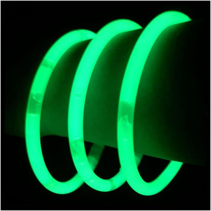 Glow Sticks Bracelets Bulk Wholesale, 100 8” Yellow Glow Bracelets, Bright Color, Glow 8-12 Hrs, 100 Connectors Included, Glow Party Favor Supplies, Sturdy Packaging, Great Fun.
