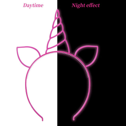 ZIRICHER 6 Colors Glow in the Dark Headbands, Plastic Light Up Hair Band Crowns Luminous Headband For Girls Party Headbands