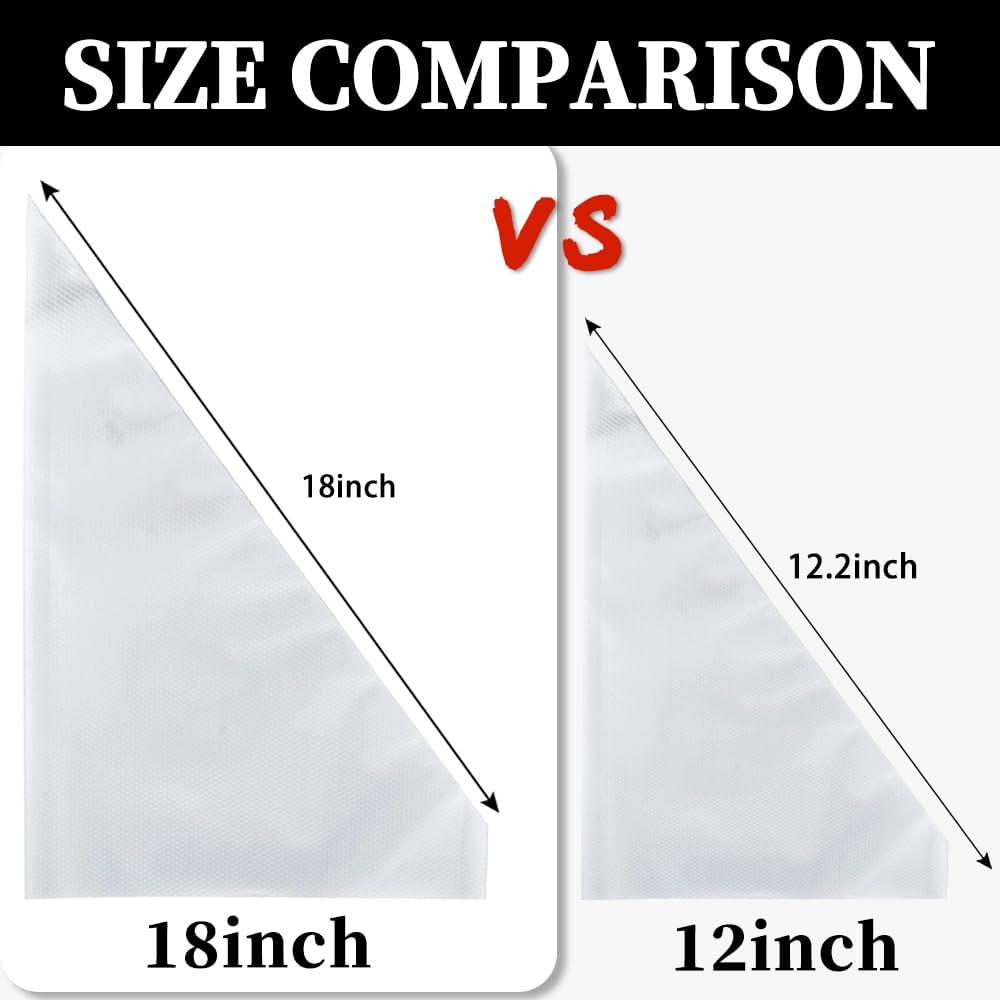 24 Inch Disposable Large Piping Bags,100 PACK Extra Large Thick Pastry Bags with 6 Bag Ties, Thickened Icing Bags,Cake Decorating Bags,Frosting Bags for Cake Decorating Cream Frosting