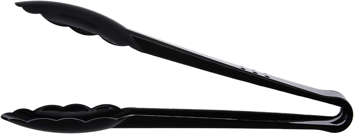 Party Essentials 6.5" Plastic Serving Tongs, 8-Count, Black