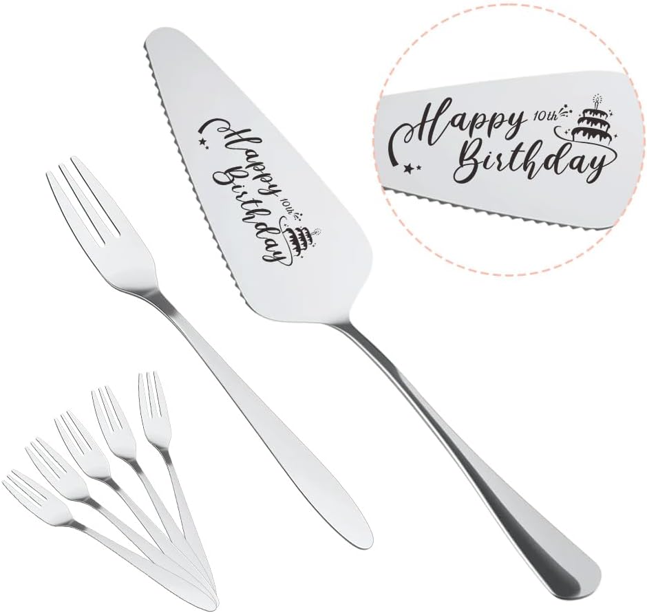 Cake Knife and Server Set for Birthday Party 60 Year Old Birthday Gift for Dad Mom Engraved Knives Servers Grandma Grandpa 60th Bday Gifts for Men Women 60 Yrs Old Bday Presents for Aunt Uncle