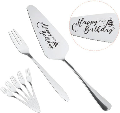 Cake Knife and Server Set for Birthday Party 60 Year Old Birthday Gift for Dad Mom Engraved Knives Servers Grandma Grandpa 60th Bday Gifts for Men Women 60 Yrs Old Bday Presents for Aunt Uncle