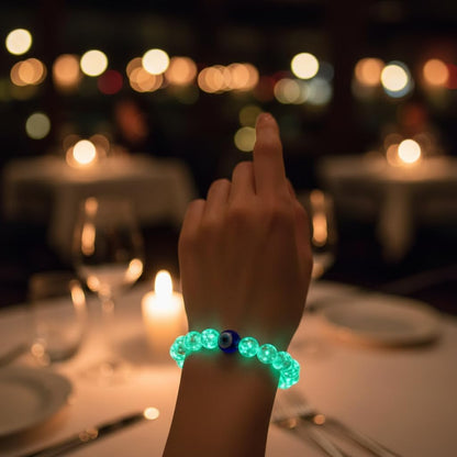 Handmade Glow-in-the-Dark Beaded Bracelet, Luminous Wrist Accessory, Fashion Bracelet for Women, Ideal Gift for Night Events, Parties & Birthdays