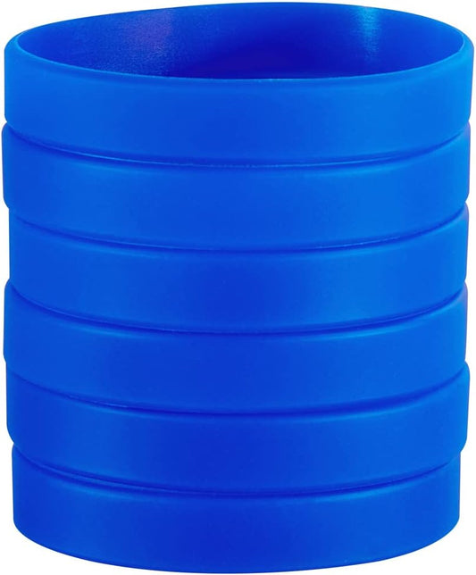 Wholesale 6pcs/pack Blank Color Silicone Bracelets Silicone Wristbands Rubber bracelets for Party Favors,Events,Sports,Funny,Classroom playing,Training,Office Uses and for Teens,Men & Womens,Multiple&Creative Uses in Offices and Households-SKY BLUE 7"