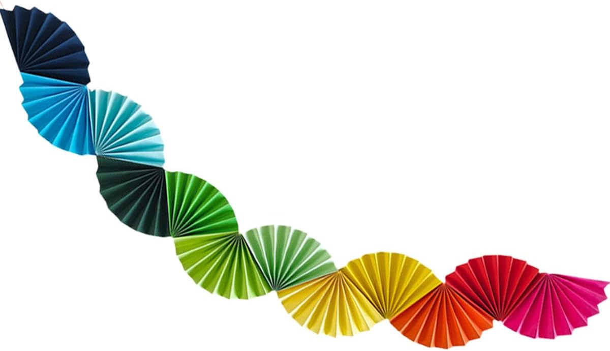 Paper Fan Garland - Paper Fan Garland Party Decorations - Perfect for Birthday Parties, Holiday Decorations, Family Gatherings, Weddings and More (Red)