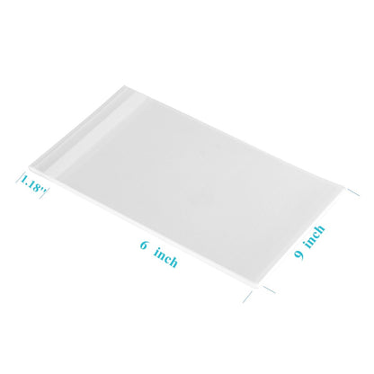 Clear Self Sealing Cellophane Bags 4"x6" (10.2 x 15.2cm) Pack of 200 – 4x6 Cookie Bags with Seal for Treat Bags, Cookies Wrappers Candy Party Favors Goodie