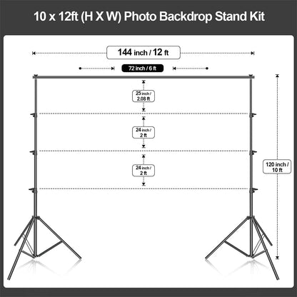 EMART Photo Backdrop Stand kit, 8.5 x 10 ft Back Drop Adjustable Frame for Photography, Photoshoot Banner Background Support Holder for Parties Dectoration