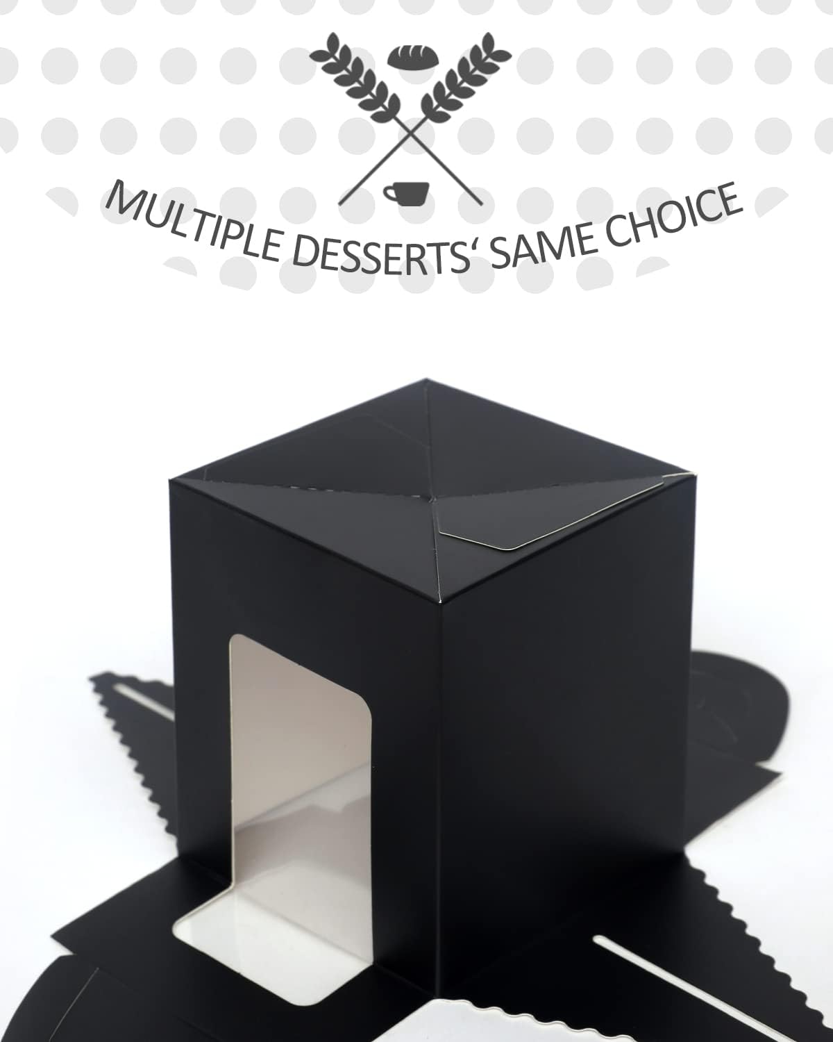 qiqee 60pcs Cupcake Boxes Individual Disposable White Single Box with Window 3.6 * 3.6 * 4.3inch Cupcake Containers/Holders