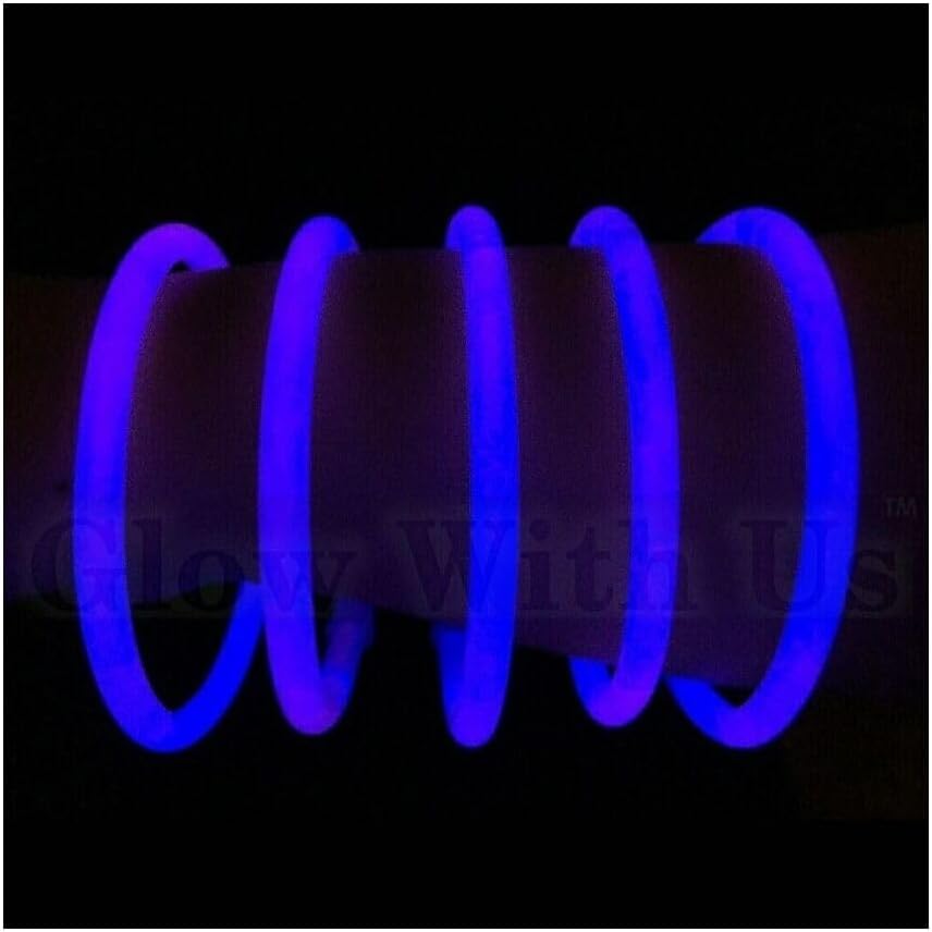 Glow Sticks Bracelets Bulk Wholesale, 100 8” Yellow Glow Bracelets, Bright Color, Glow 8-12 Hrs, 100 Connectors Included, Glow Party Favor Supplies, Sturdy Packaging, Great Fun.