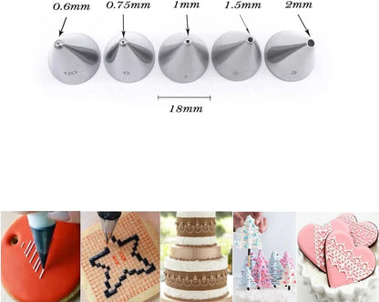Icing Piping Tip Set,3 Large Decorating Tips Stainless Steel,DIY Cream Rose Flower Piping Tips,Cupcake Pastry Tips for Cake Decorating(1M 2D 2F)
