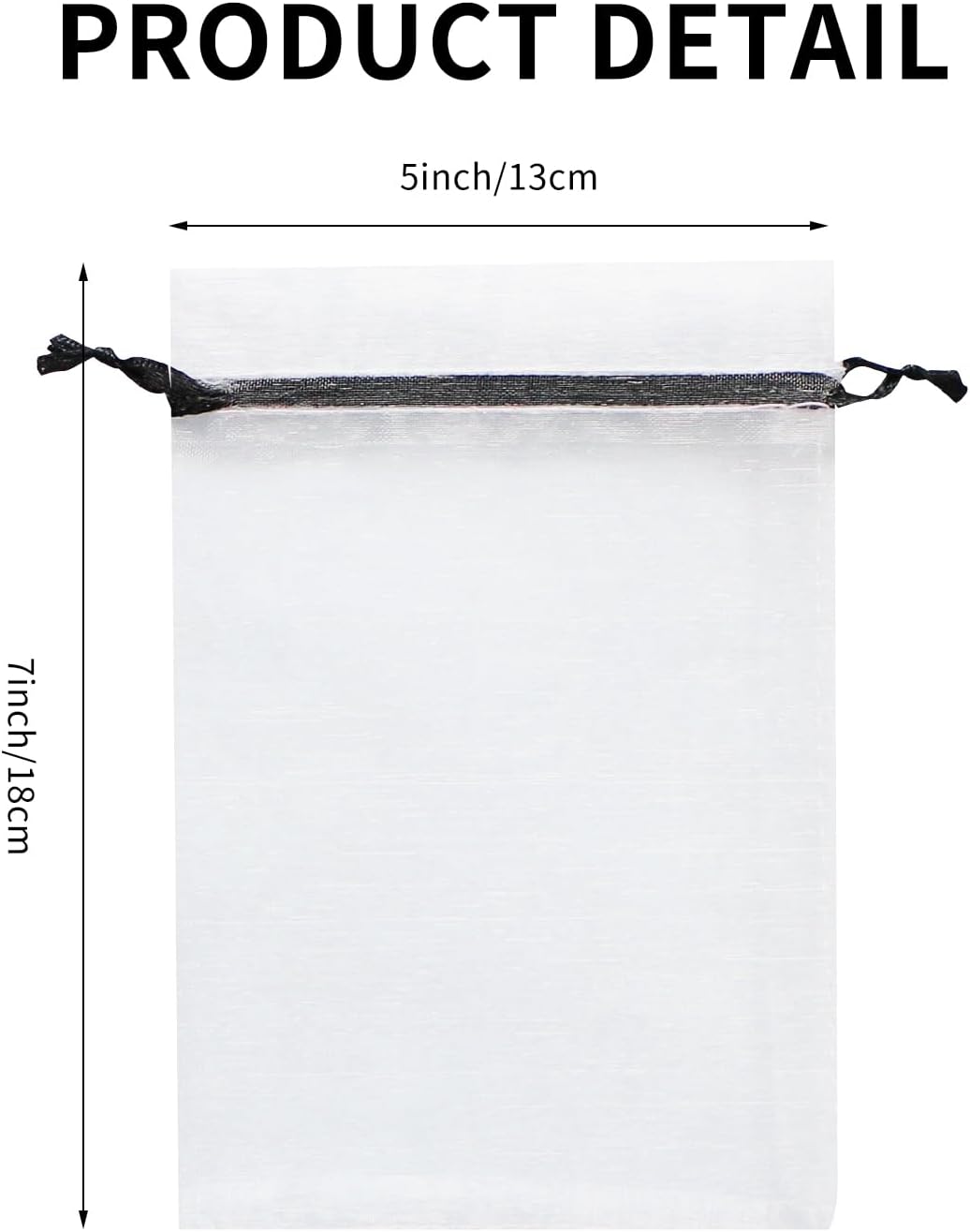Wudygirl 100pcs 5X7 Inches White Organza Bags Christmas Drawstring Pouches Party Wedding Favor Bags Goodie bags(White 5x7)
