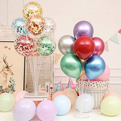 LANGXUN 28" Height Table Balloon Stand Kit for Birthday Party Wedding Decorations, Balloons Arch Kit for Graduation Party and Christmas Balloon Decorations (8 Pack)