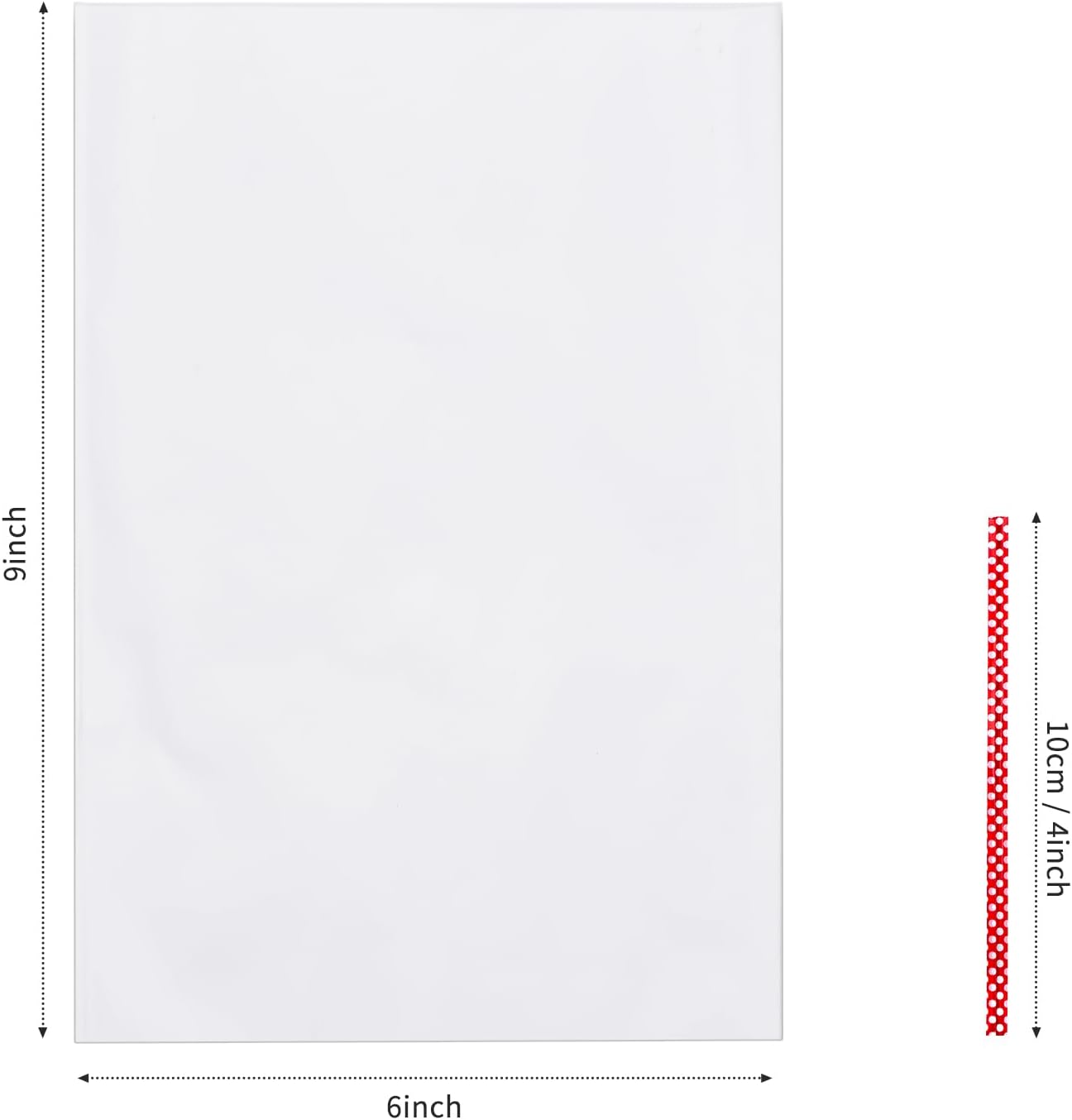 100 Pcs 10 in x 6 in Clear Flat Cello Cellophane Treat Bags Good for Bakery, Cookies, Candies,Dessert(by Brandon)1.4mil.Give Metallic Twist Ties!