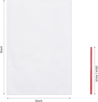 100 Pcs 10 in x 6 in Clear Flat Cello Cellophane Treat Bags Good for Bakery, Cookies, Candies,Dessert(by Brandon)1.4mil.Give Metallic Twist Ties!