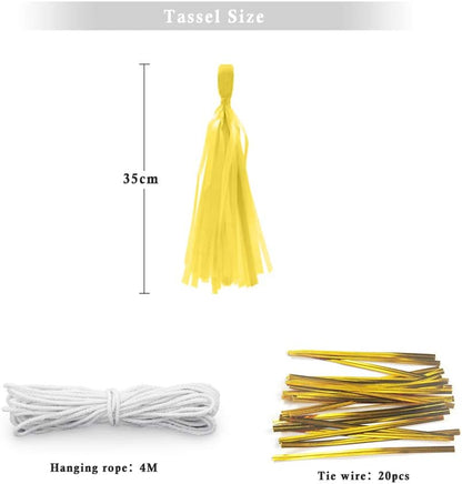 9.8in Blue Tissue Paper Tassel DIY Hanging paper decorations Party Garland Decor for Party Decorations Wedding,Festival,Baby Shower Decoration 20PCS25cm