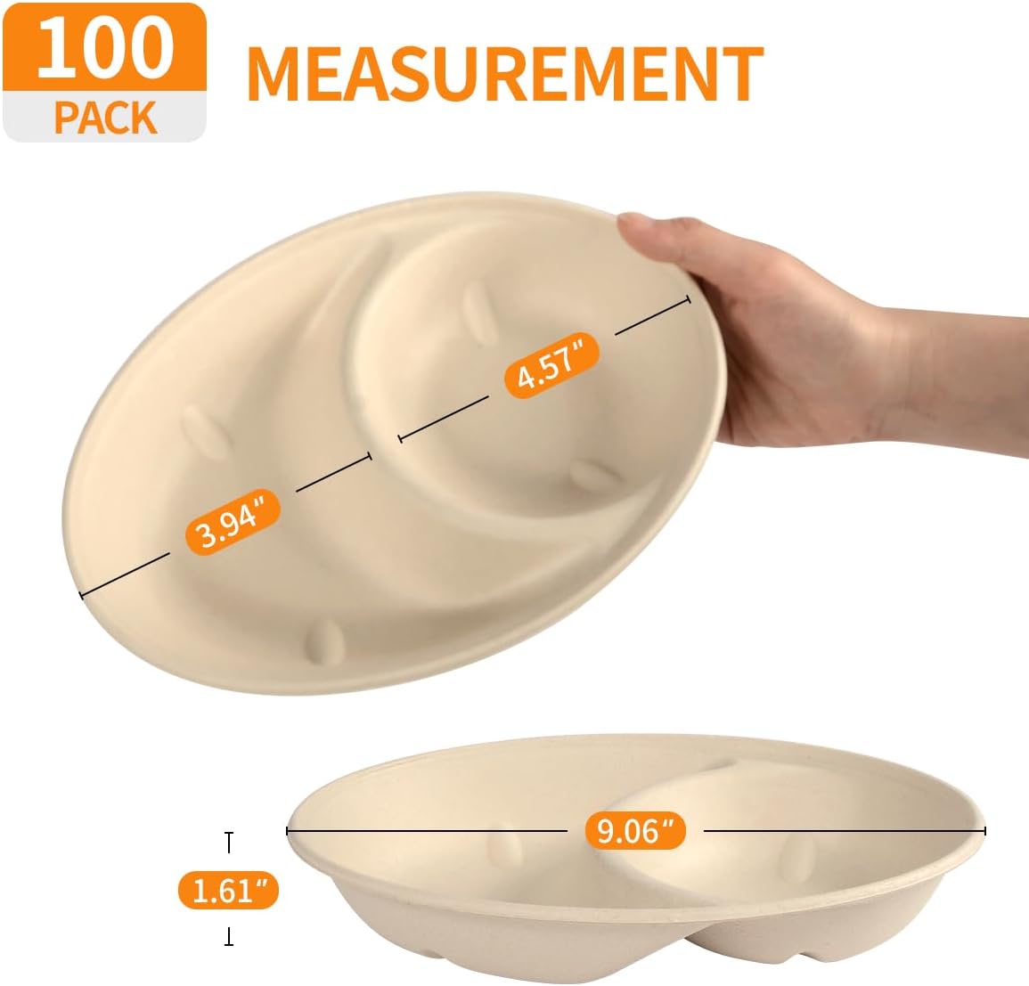Celel 100 Pack 28 oz Oval Paper Bowls, PFAS-Free Disposable Oval Bowls for Nacho, Burrito, Taco Salads and Baked Potato, Mexican Party and Taco Bar Supplies