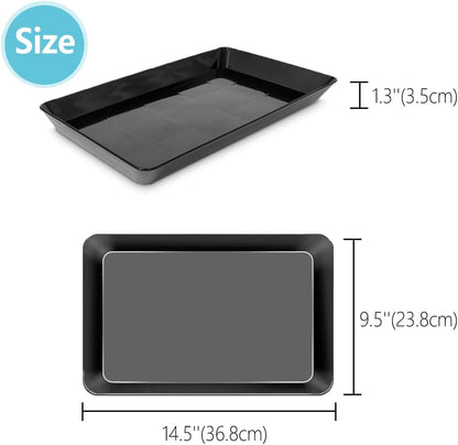 Serving Tray Platter, 4 Pack Food Tray for Veggie Fruit Snack Dessert Cookie Cheese, Food Trays for Party Supplies Display, Plastic Platters for Serving Food, Large White Trays, BPA Free