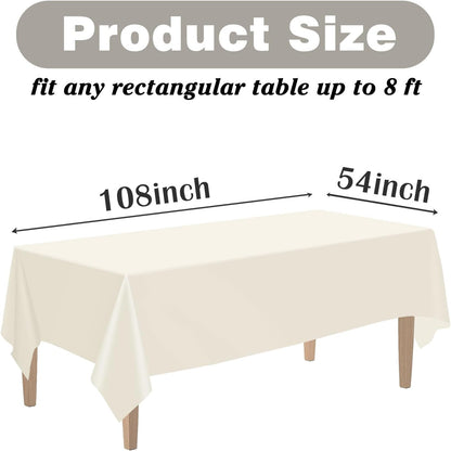 Kopokita 2PCS Black Plastic Tablecloths 54 x 108 Inch, Disposable Table Cloths Rectangle Party Table Covers