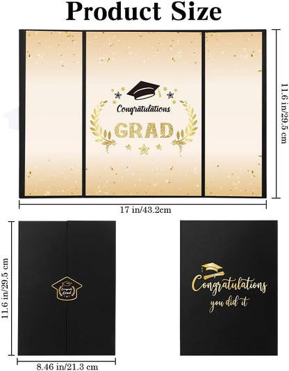 Graduation Guest Book Party Decorations-Blue Gold Graduation Guest Book Alternative Graduation Signature Congrats for 2026 College High School Graduation Party Decorations Unique Graduation Gifts