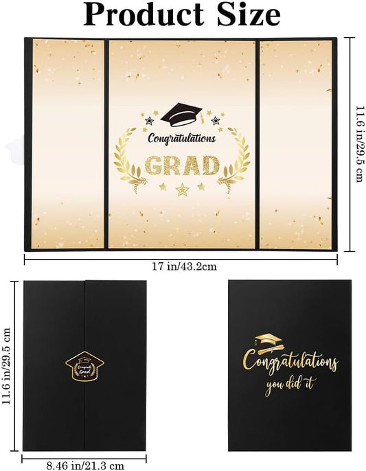 Graduation Guest Book Party Decorations-Blue Gold Graduation Guest Book Alternative Graduation Signature Congrats for 2026 College High School Graduation Party Decorations Unique Graduation Gifts