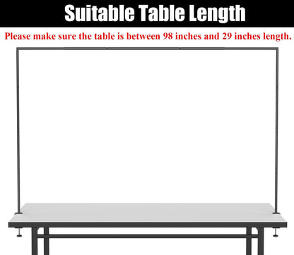 LANGXUN Meatl Table Balloon Arch Kit, Adjustable 16''-56'' Tall 29"-98" Length Table Stand, For Birthday Party Wedding & Graduation Decorations, Christmas Decort Baby Shower Party Supplies (Black)