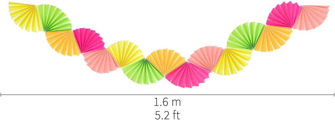 Paper Fan Garland - Paper Fan Garland Party Decorations - Perfect for Birthday Parties, Holiday Decorations, Family Gatherings, Weddings and More (Red)