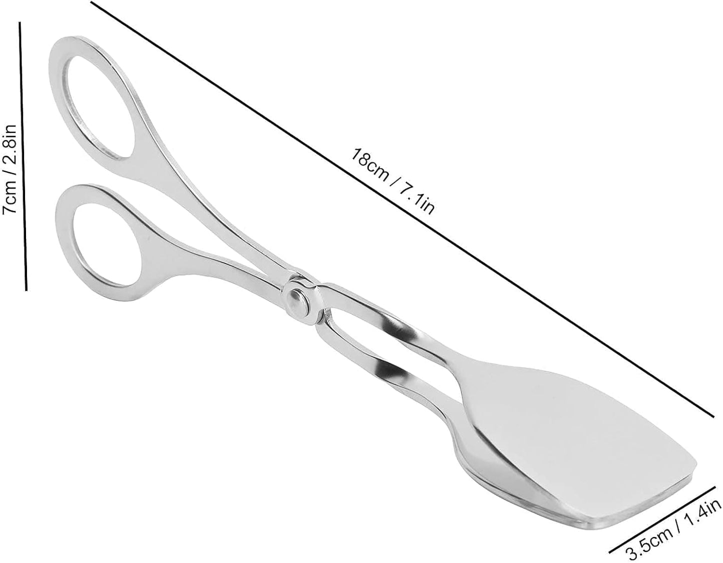 2 Pcs Tongs for Serving Food, Serving Tongs Stainless Steel Buffet Tongs Mini Tongs Bread Clip Food Tongs Scissors Shape Salad Steak Clip for Baking Barbecue Fried