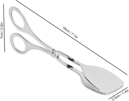 2 Pcs Tongs for Serving Food, Serving Tongs Stainless Steel Buffet Tongs Mini Tongs Bread Clip Food Tongs Scissors Shape Salad Steak Clip for Baking Barbecue Fried
