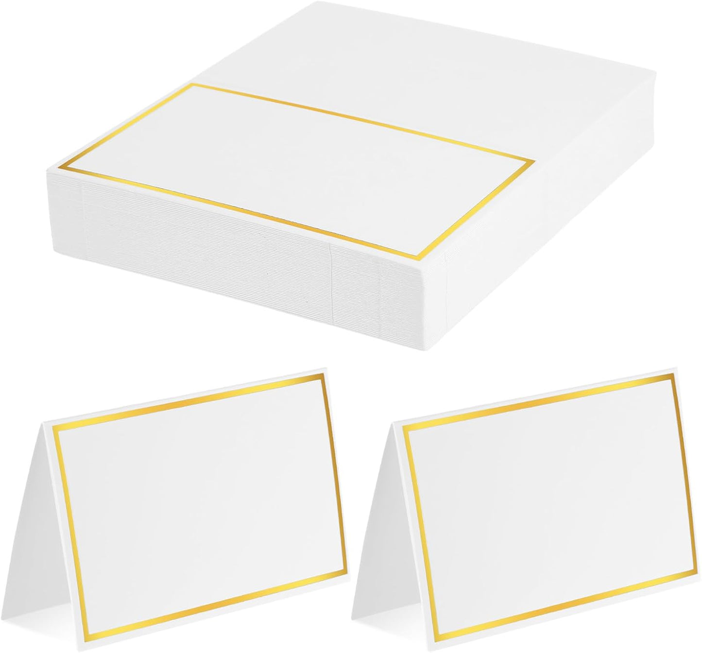 cobee 50Pcs Table Name Cards, Place Card for Table Setting, Place Cards with Gold Foil Food Labels for Party Buffet, Wedding Places for Weddings, Banquets Dinner Parties