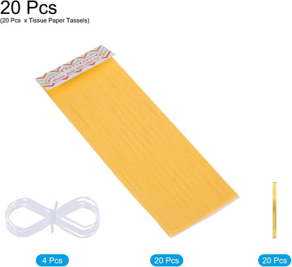 MECCANIXITY 20Pcs Light Blue Tassel Garland Banner with Rope Tissue Paper Tassels Party DIY Kits for Anniversary Wedding Birthday Party