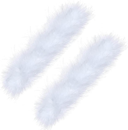 2Pcs Feather Wristbands, 9.65inch Soft Feather Wrist Slap Bracelet Cuffs, Snap Ring, Circle Slap Wrist Decoration Cuffs for Party Decoration