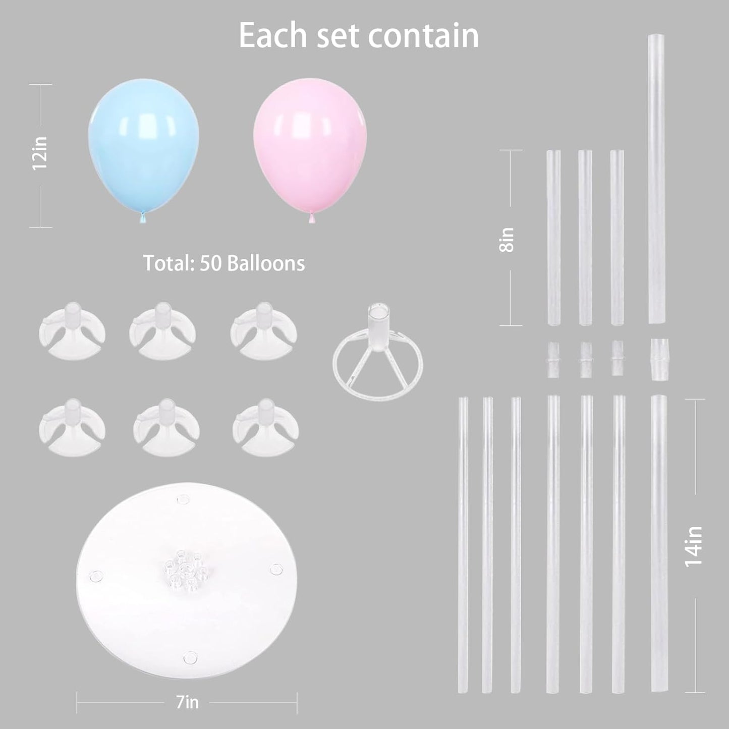6 Set Balloon Stand Kit for Table Centerpieces With Balloon and Base Party Decorations for Birthday Wedding Retirement Graduation Baby Shower (Black Gold)