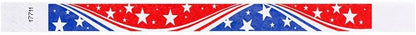 500 WristCo Red Stars Tyvek Wristbands for Events - Comfortable Tear Resistant Paper Bracelets ID Wrist Bands for Concerts Festivals Admission Party Identification Tours