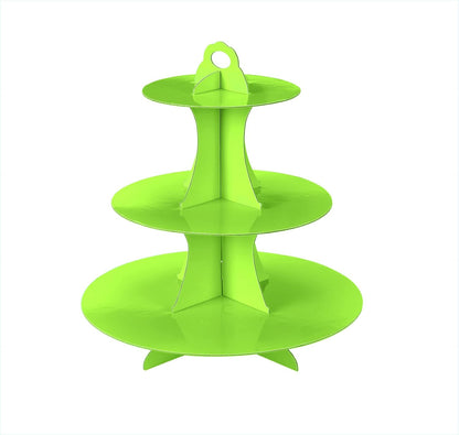 YLDW Cupcake Stand, 3-Tier Cupcake Stand Display, Cardboard Cup Cake Tower Stand, Disposable Dessert Stand for Birthday Tea Party Baby Shower Treat Decorations, Pink