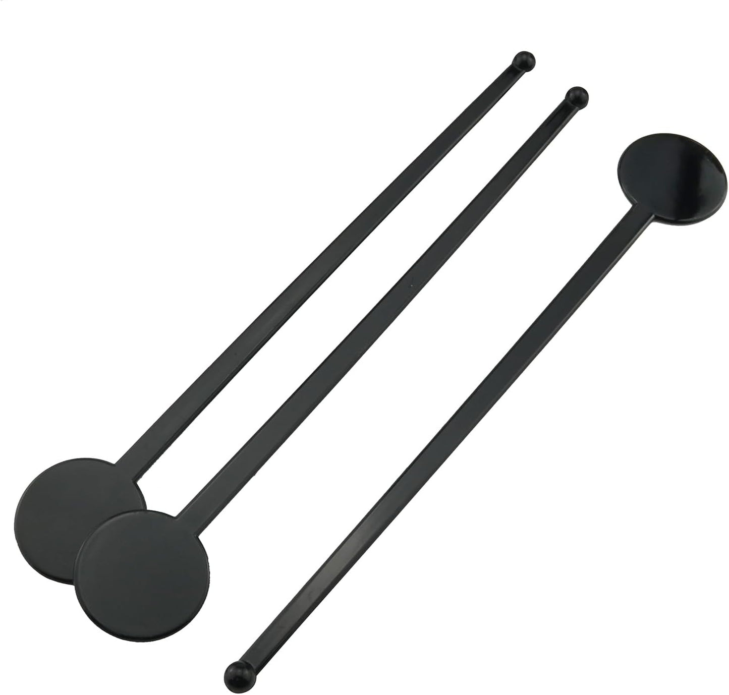 80PCS Plastic Stir Sticks Cocktail Coffee Milk Juice Drink Round Head Stirrers KTV Bar Mixing Rods Length 18cm/7 inches Suitable for Restaurant Bar Supplies Coffee Shop Black