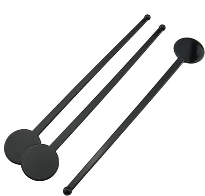 80PCS Plastic Stir Sticks Cocktail Coffee Milk Juice Drink Round Head Stirrers KTV Bar Mixing Rods Length 18cm/7 inches Suitable for Restaurant Bar Supplies Coffee Shop Black