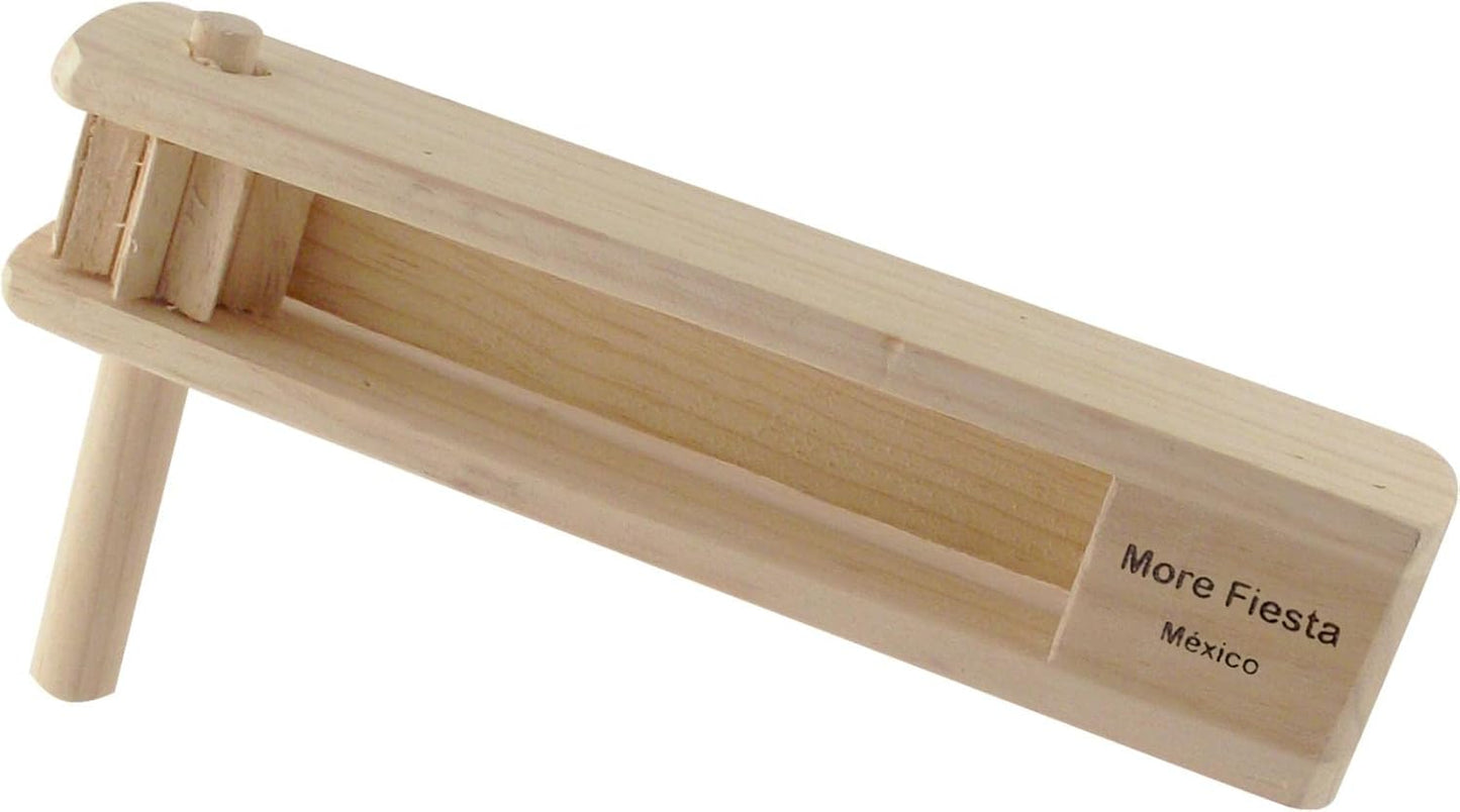 Large Wooden Mexican Matraca Noisemaker - 11" Long Ratchet