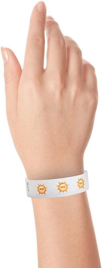 500 WristCo Red Hawaiian Flower Tyvek Wristbands for Events - Comfortable Tear Resistant Paper Bracelets ID Wrist Bands for Concerts Festivals Admission Party Identification