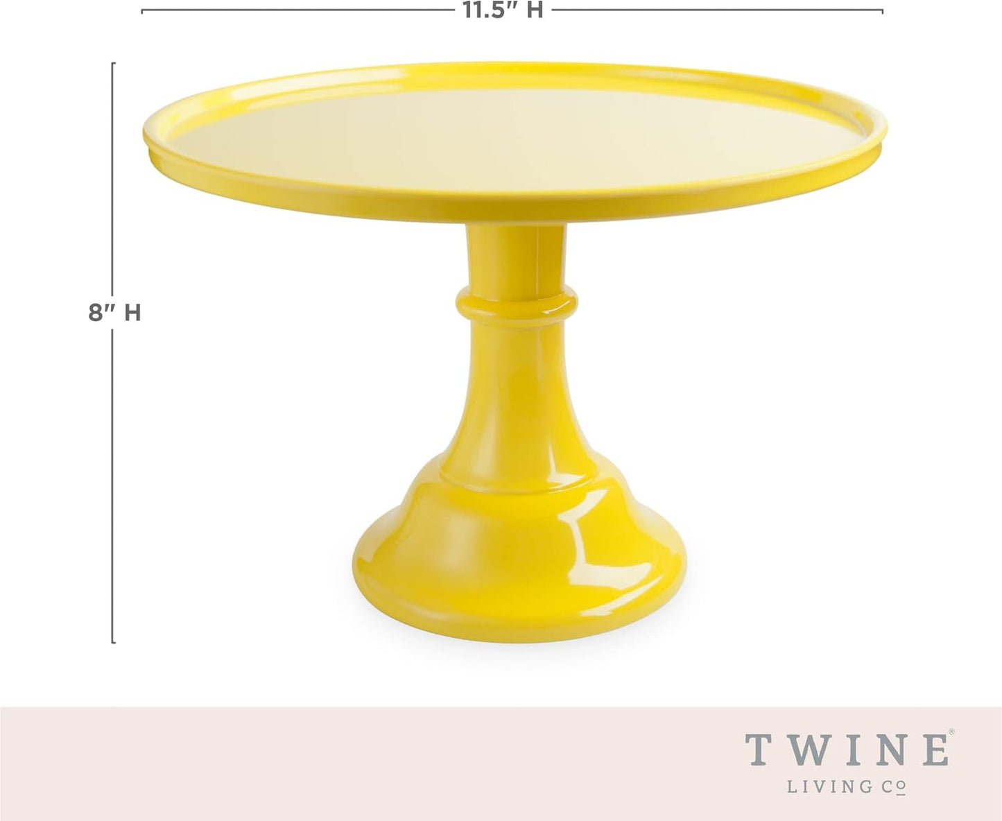 Twine Melamine Cake Stand, Cupcake Display Home Decor Food and Dessert Serving Accessory, 11.5 x 8 Inches, White, Set of 1