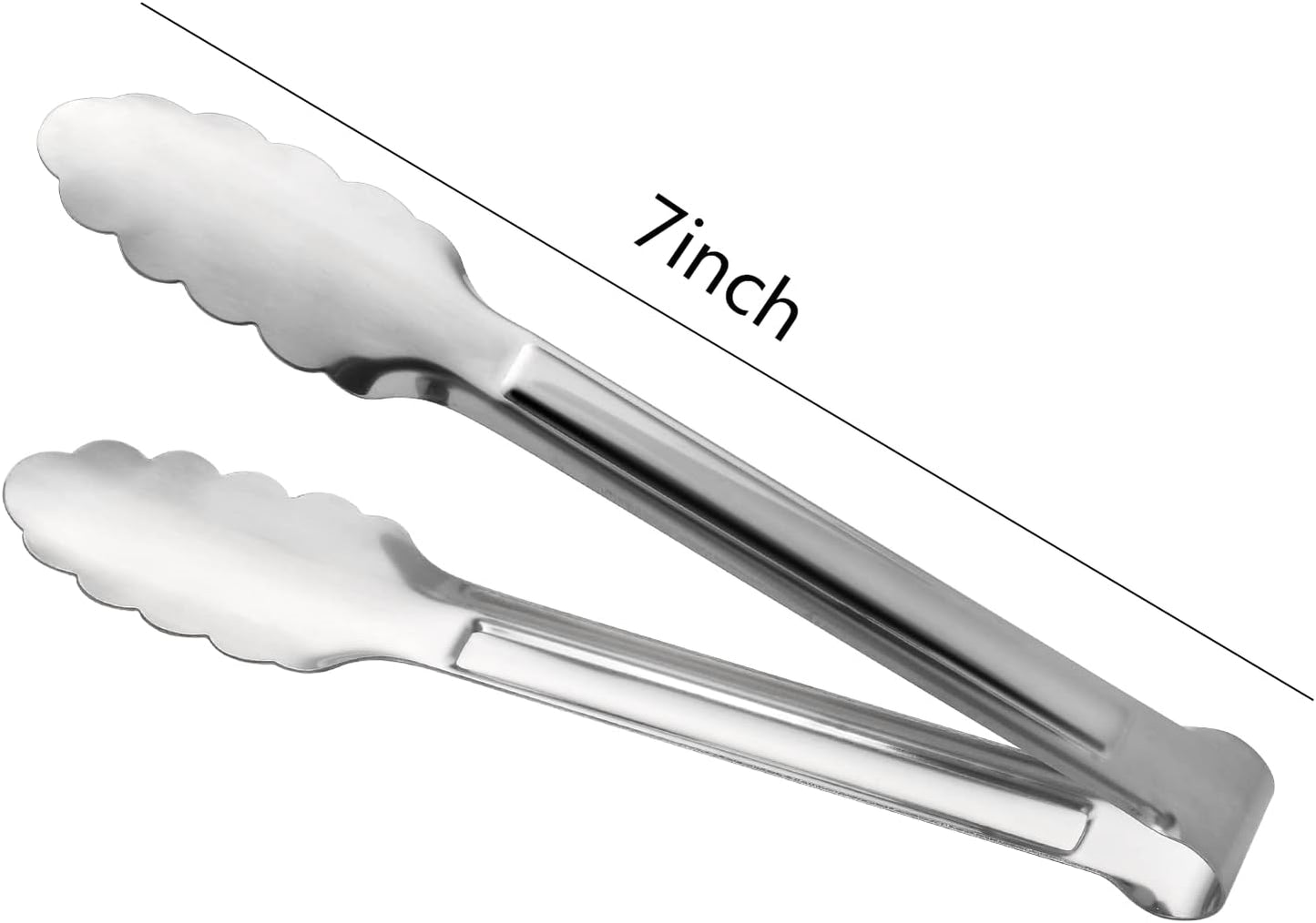 Serving Tongs,Buffet Tongs, ACAUTO Stainless Steel Food Tong Serving Tong Small Serving Tongs Stainless Steel Mini Appetizer Tongs, Set of 6 (5 Inch(12 Pack))