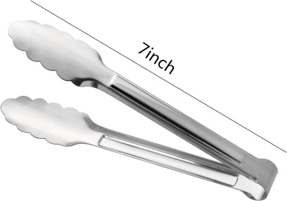 Serving Tongs, Stainless Steel Kitchen Cooking Food Buffet Mini Salad Appetizer Tong Small, Set of 12