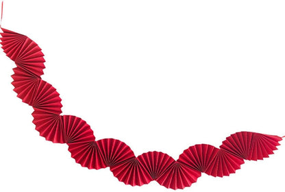 Paper Fan Garland - Paper Fan Garland Party Decorations - Perfect for Birthday Parties, Holiday Decorations, Family Gatherings, Weddings and More (Red)