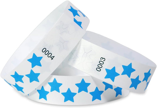 500 Pcs Stars Paper Wrist Bands for Events Waterproof Wristbands Lightweight Festival Identification Bracelets Neon Adhesive Event Arm Bands for Party（Red）